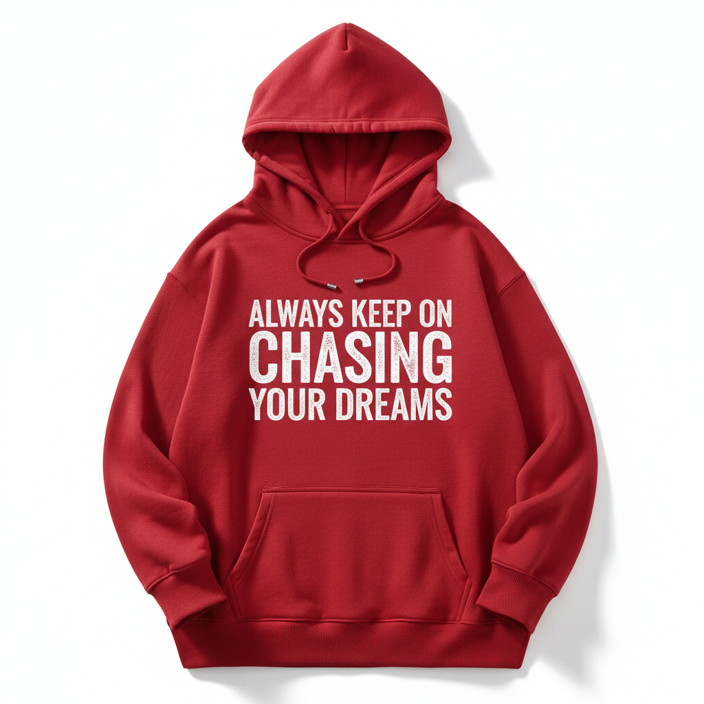 A motivation red hoodie